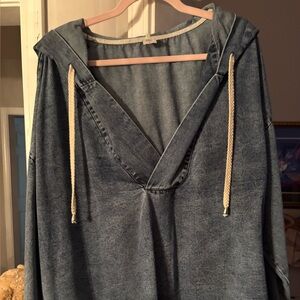 NWOT Women’s denim Hoodie Sweater
